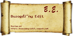 Buzogány Edit névjegykártya
