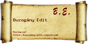 Buzogány Edit névjegykártya